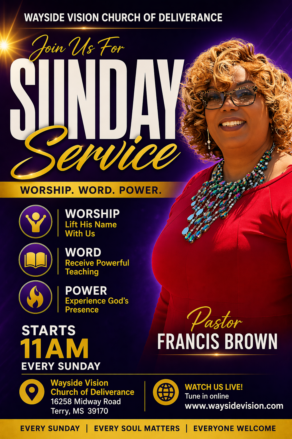 Sunday Worship Service Flyer